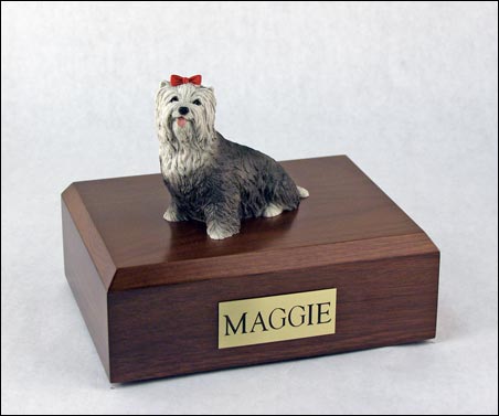 Dog, Yorkshire Terrier, Gray - Figurine Urn