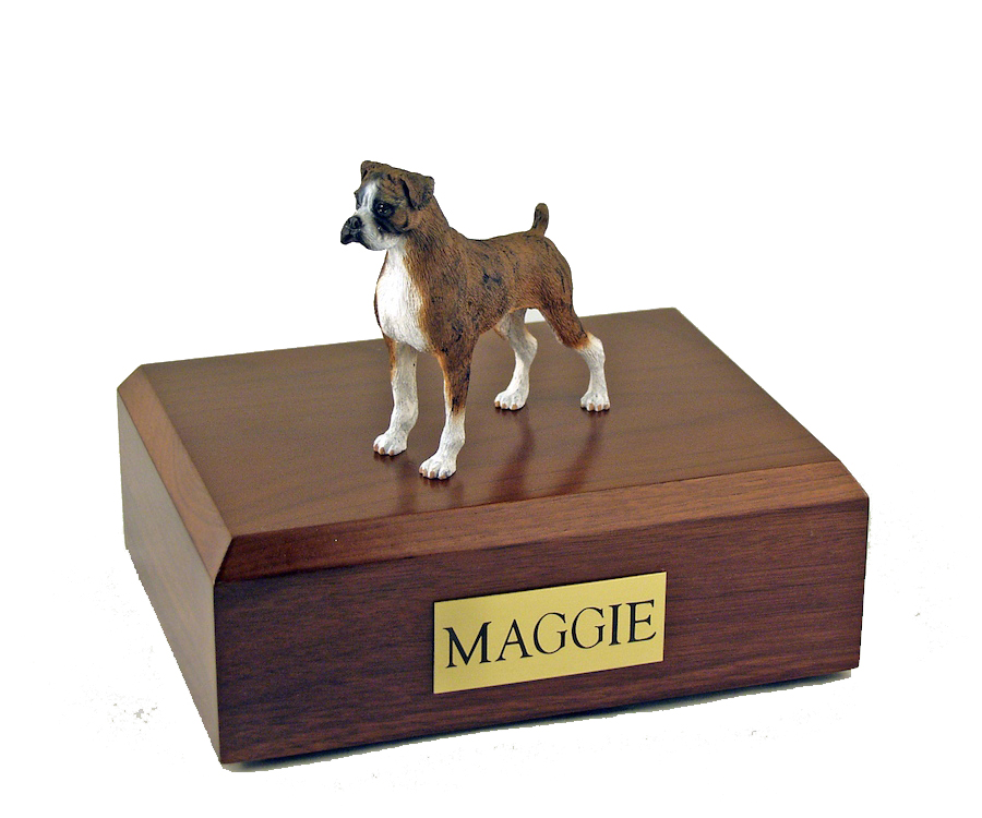 Dog, Boxer, Brindle - ears down - Figurine Urn