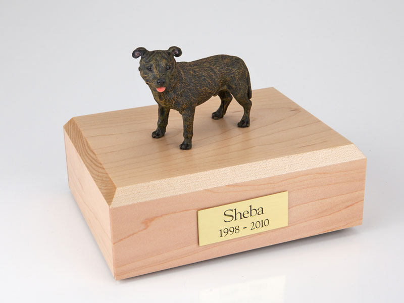 Dog, Staffordshire Bull Terrier, Brindle - Figurine Urn