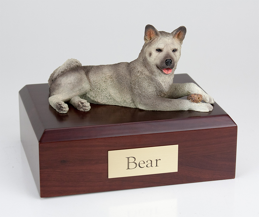 Dog, Akita, Gray - Figurine Urn