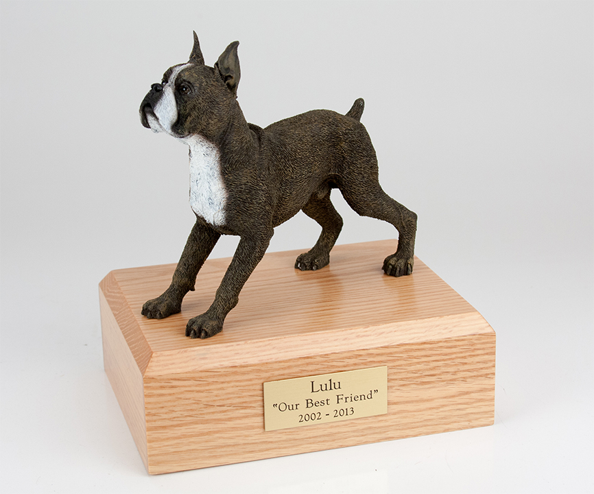 Dog, Boxer, Brindle - Figurine Urn
