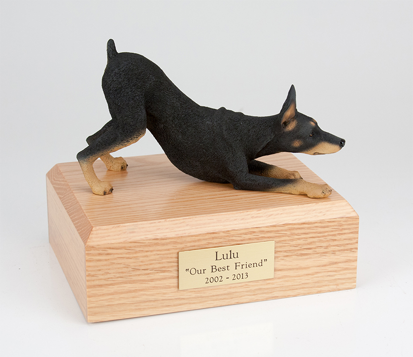 Dog, Doberman, Black - Figurine Urn