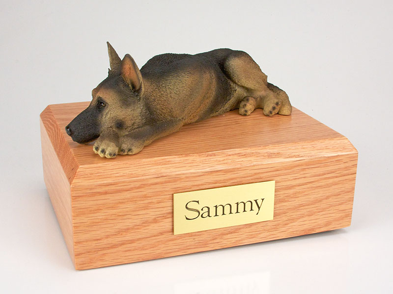 Dog, German Shepherd, Tan/Black - Figurine Urn