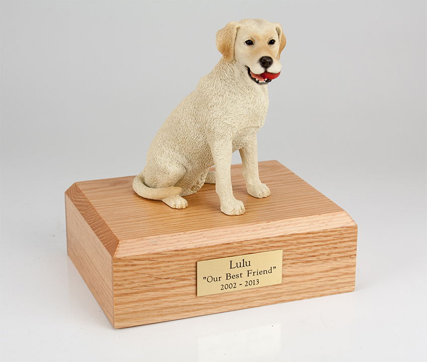 Dog, Labrador, Yellow - Figurine Urn - Click Image to Close