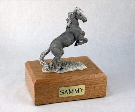 Horse, Mustang, Gray - Figurine Urn - Click Image to Close
