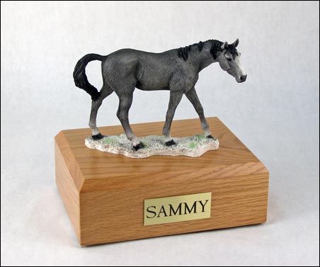 Horse, Gray, Standing - Figurine Urn - Click Image to Close