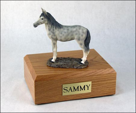 Horse, Dapple, Gray, Standing - Figurine Urn - Click Image to Close