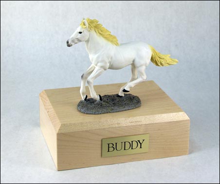 Horse, White, Running - Figurine Urn - Click Image to Close
