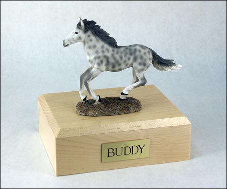 Horse, Dapple, Gray, Running - Figurine Urn - Click Image to Close