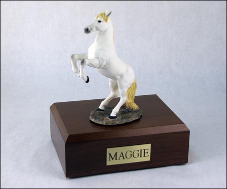 Horse, White, Rearing - Figurine Urn - Click Image to Close