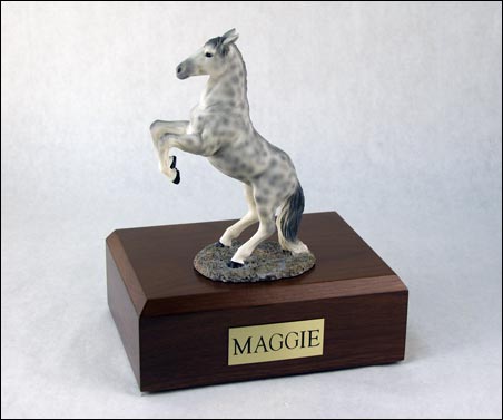 Horse, Dapple, Gray, Rearing - Figurine Urn - Click Image to Close