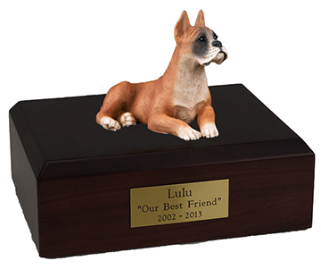 Dog, Boxer - ears up - Figurine Urn