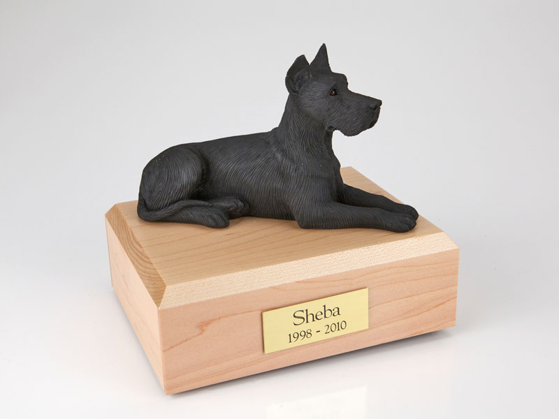 Dog, Great Dane, Black - Figurine Urn