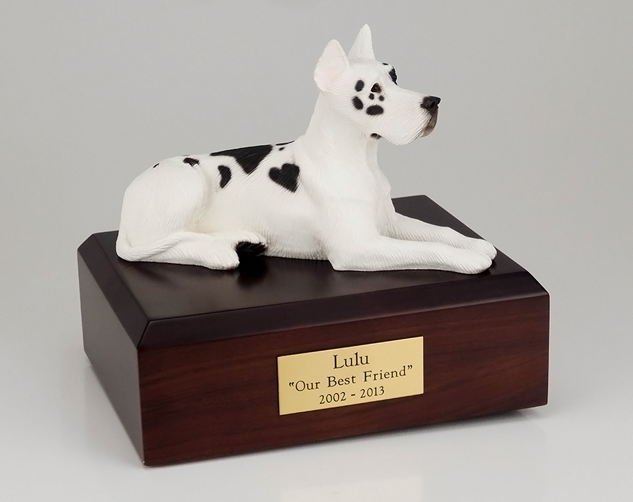 Dog, Great Dane, Harlequin - Figurine Urn - Click Image to Close