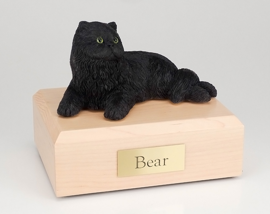 Cat, Persian, Black - Figurine Urn - Click Image to Close