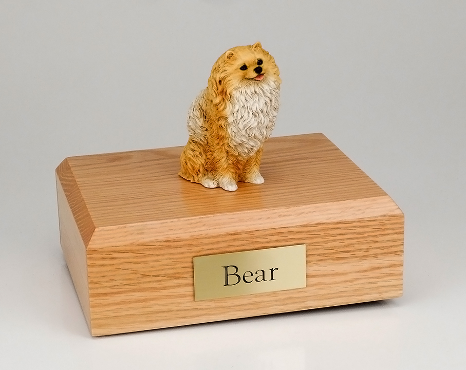 Dog, Pomeranian, Brown - Figurine Urn