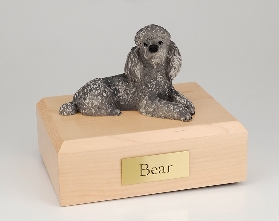 Dog, Poodle, Gray - Figurine Urn - Click Image to Close