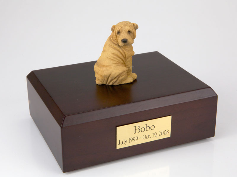 Dog, Shar Pei, Tan - Figurine Urn