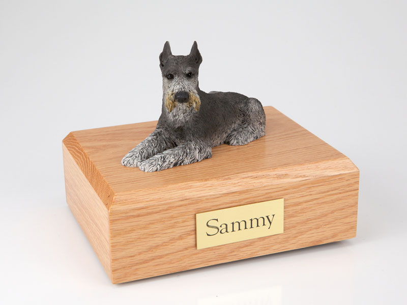Dog, Schnauzer, Black/Silver - Figurine Urn
