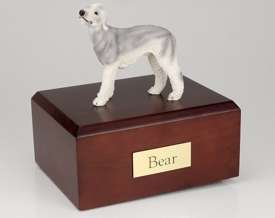Dog, Bedlington Terrier, Gray - Figurine Urn