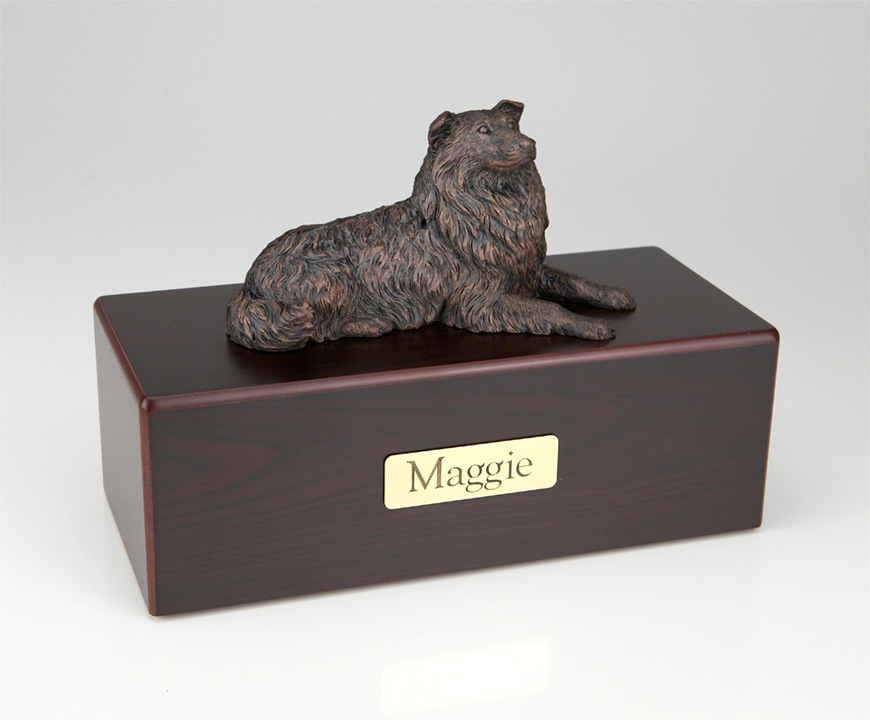 Dog, Collie, Bronze - Figurine Urn