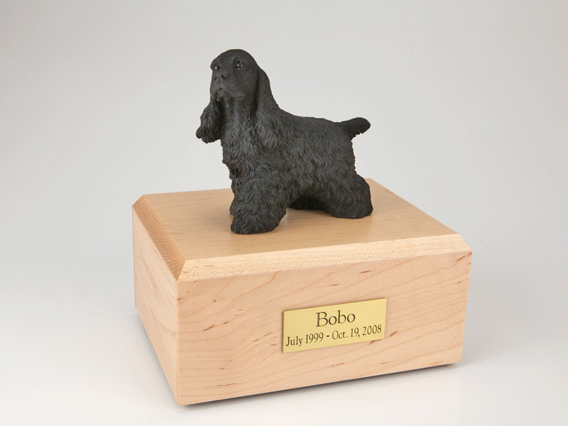 Dog, Cocker Spaniel, Black - Figurine Urn