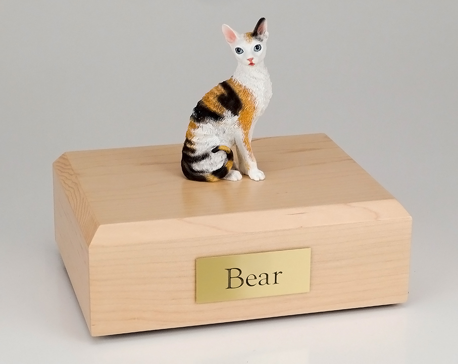 Cat, Cornish Rex, Tort/White - Figurine Urn
