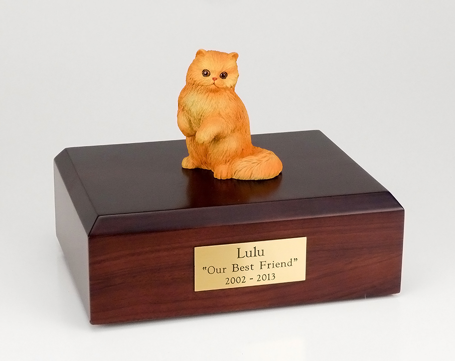 Cat, Persian, Red - Figurine Urn - Click Image to Close