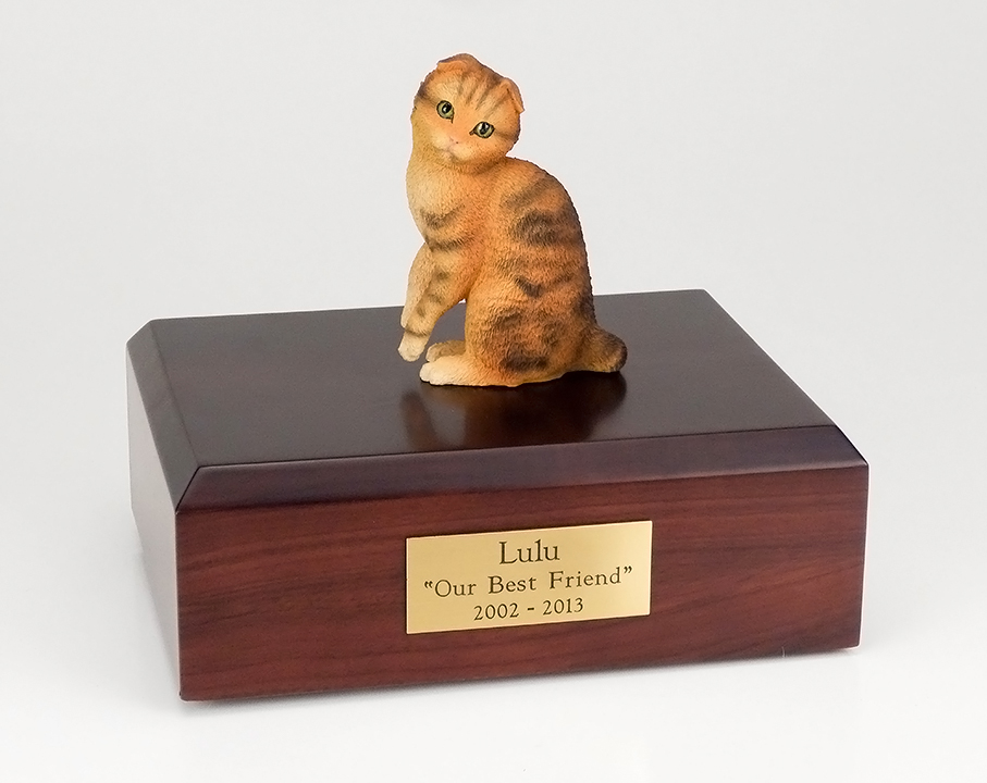 Cat, Scottish Fold, Brown Tabby - Figurine Urn - Click Image to Close