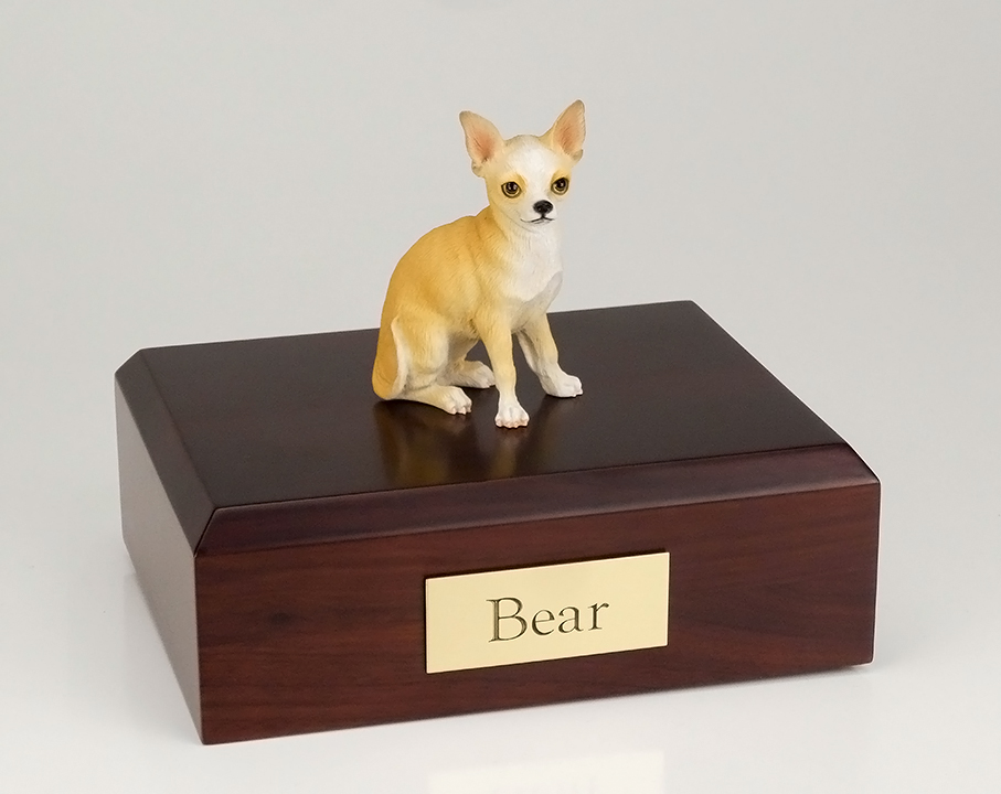 Dog, Chihuahua, White/Tan - Figurine Urn