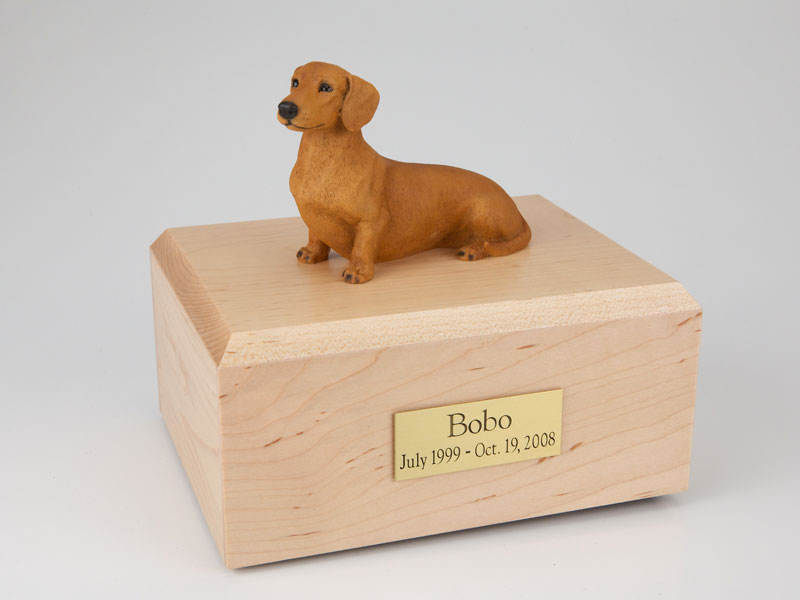 Dog, Dachshund, Red/Brown - Figurine Urn