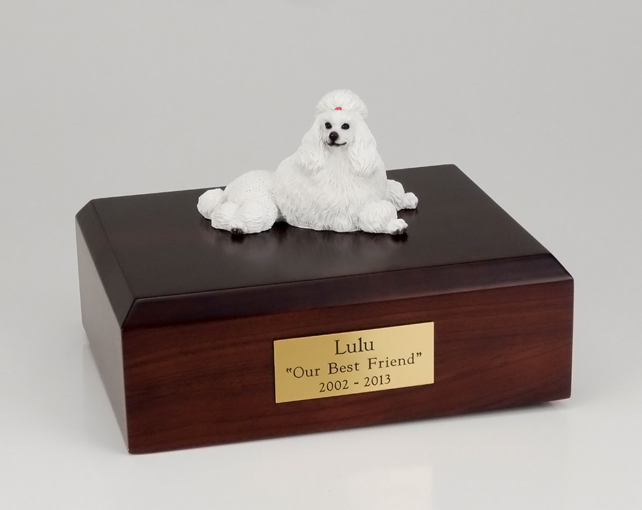Dog, Poodle, White - show cut - Figurine Urn - Click Image to Close
