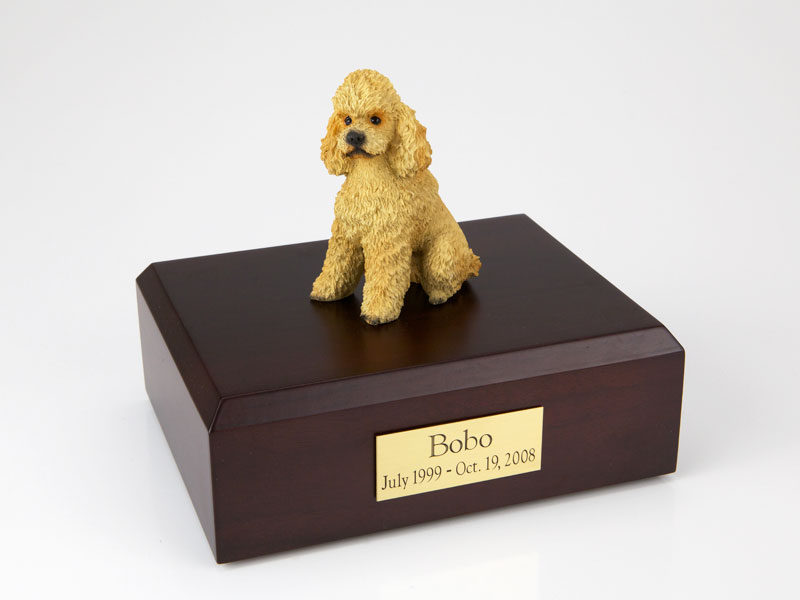 Dog, Poodle, Apricot - sport cut - Figurine Urn