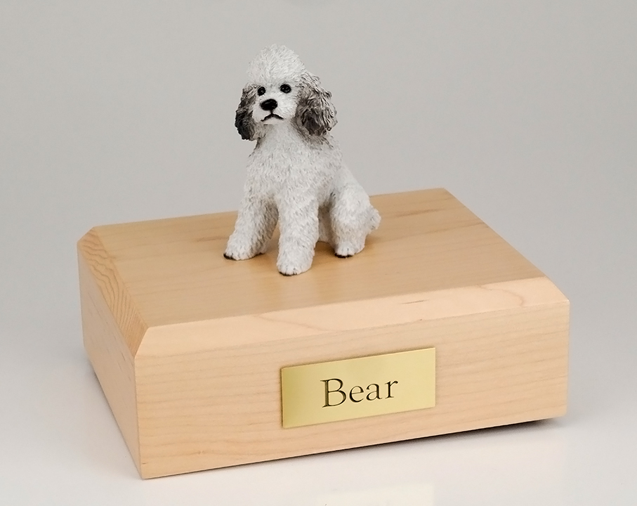 Dog, Poodle, Grey - sport cut - Figurine Urn - Click Image to Close