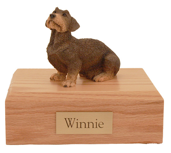 Dog, Dachshund, Wire Haired - Figurine Urn - Click Image to Close