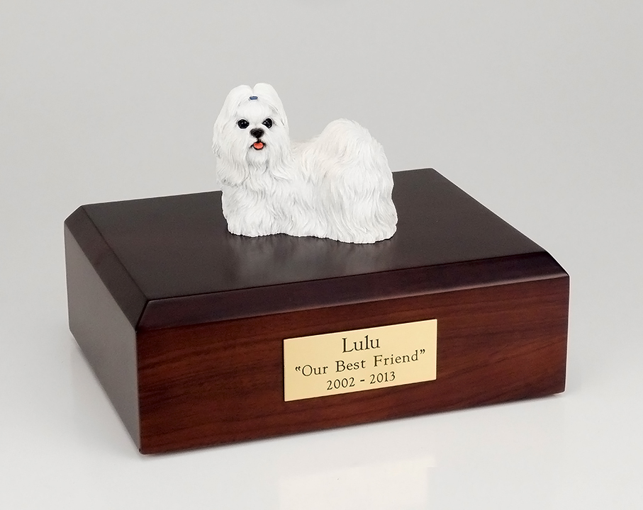 Dog, Shih Tzu, White - Figurine Urn - Click Image to Close