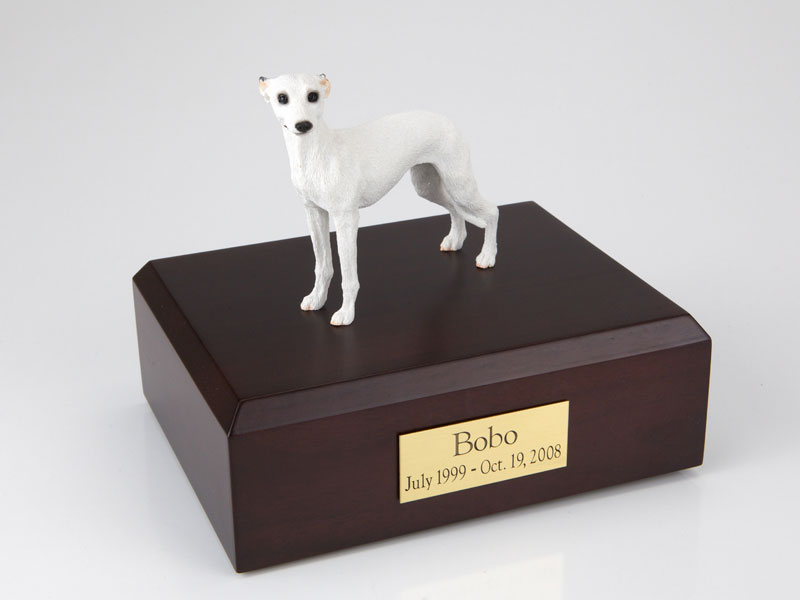 Dog, Whippet, White - Figurine Urn
