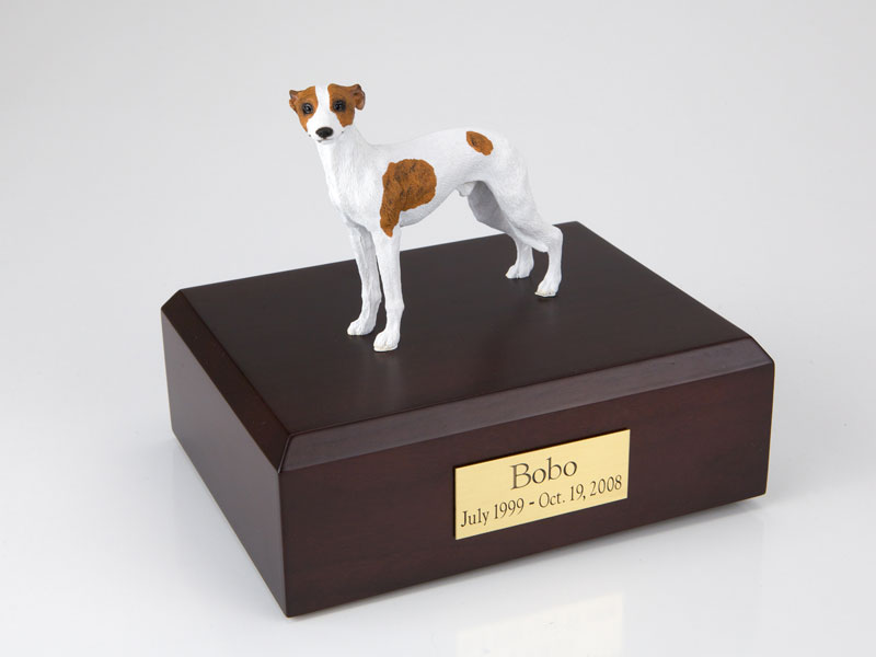 Dog, Whippet, White/Spot - Figurine Urn